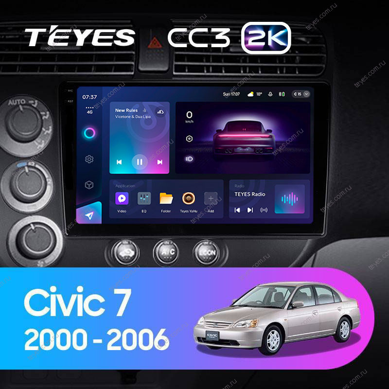 Штатная магнитола Teyes CC3 2K 6128 Honda Civic 7 2000-2006 4230000₽