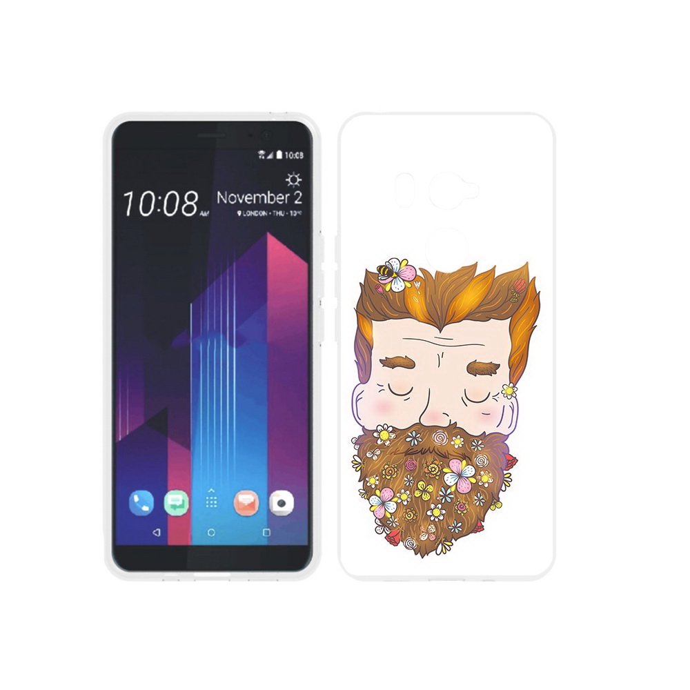 

Чехол MyPads Tocco для HTC U11 EYEs мужчина с цветами в бороде, Прозрачный, Tocco