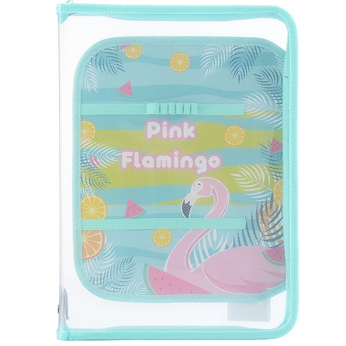 

Папка Пчелка А4 молния вокруг пластик Pink Flamingo, Разноцветный