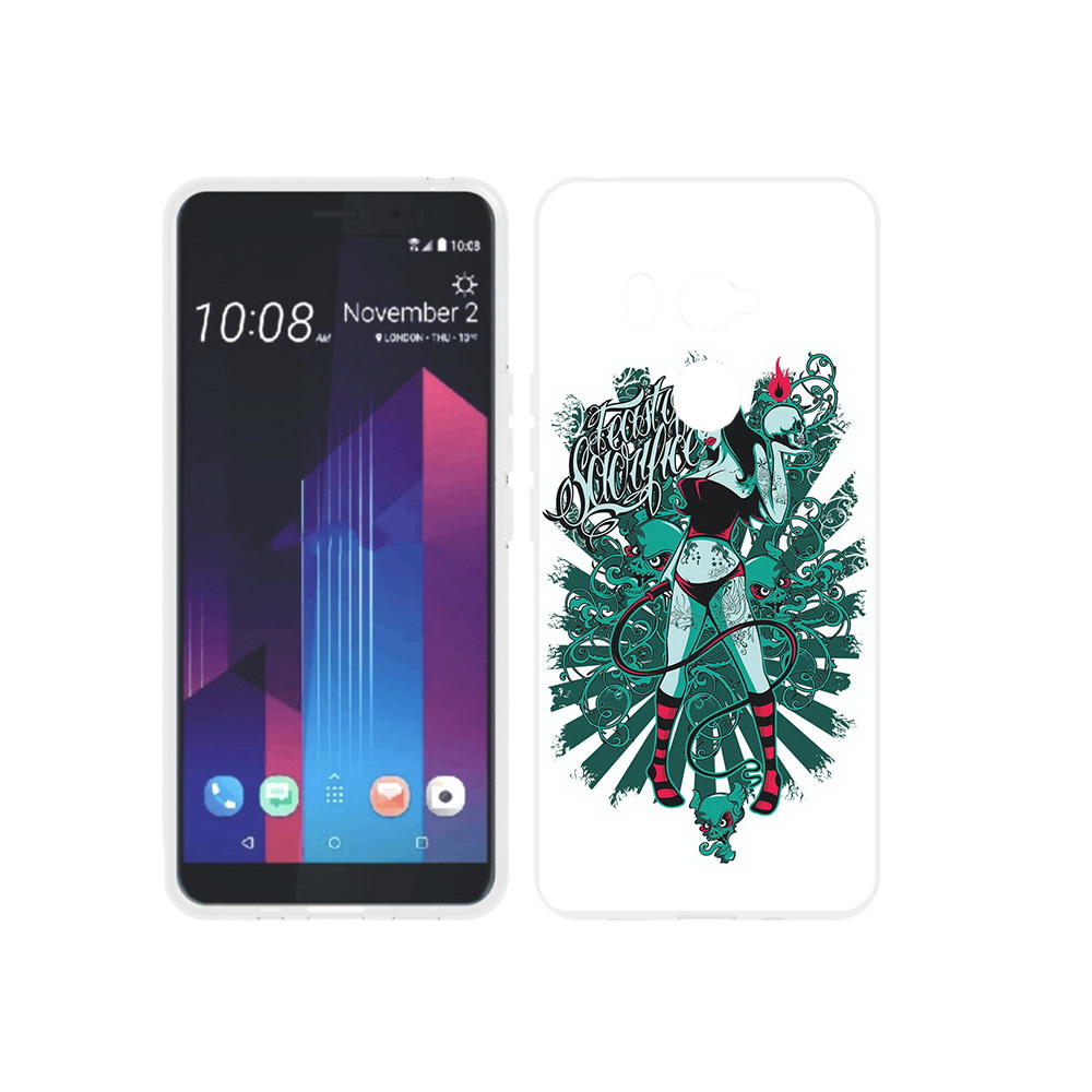 

Чехол MyPads Tocco для HTC U11 EYEs нарисованная девушка в татуировках, Прозрачный, Tocco