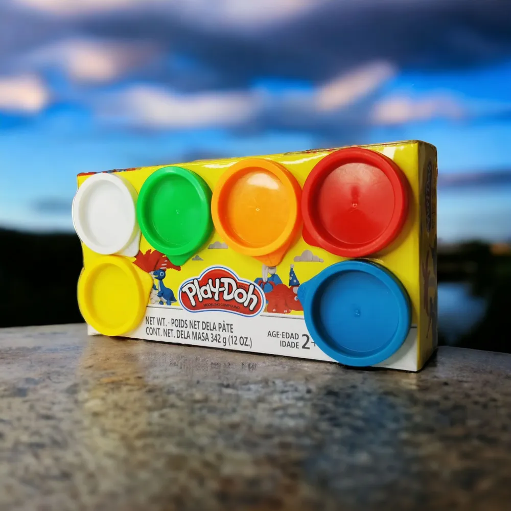 

Пластилин в банкках Play-doh масса для лепки 6 цветов, Желтый