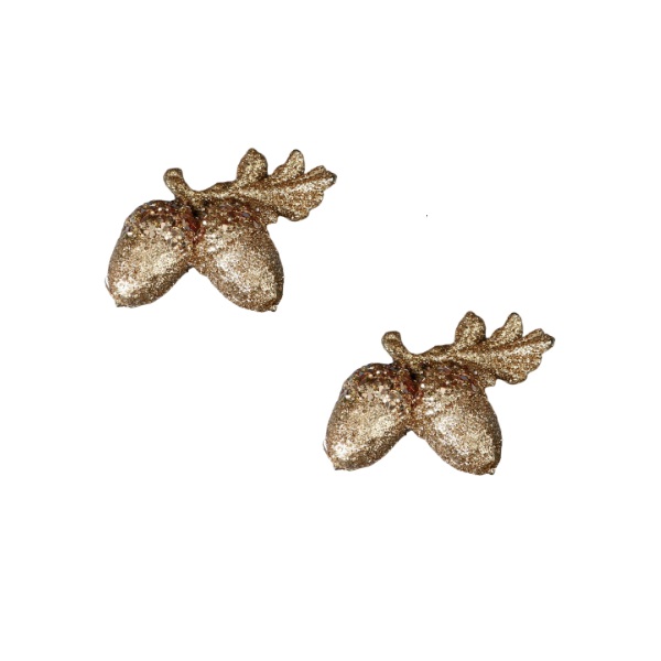 

Елочная игрушка Зимнее волшебство Желуди-парочки 1 шт. золотистый, Желуди-парочки