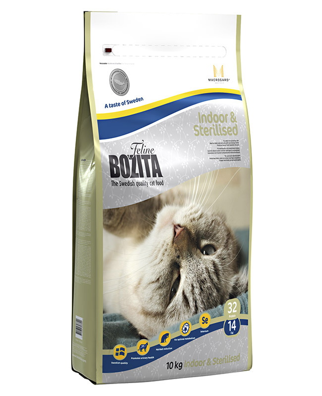 

Сухой корм для кошек BOZITA Indoor&Sterilized для живущих дома и стерилизованных, 10кг, Feline Function Indoor & Steralised