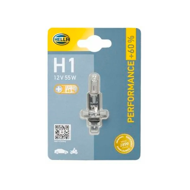 

Лампа Накаливания, H1 12v 55w P14,5s, 60%, Блистер (X1) HELLA 8GH 223 498-218