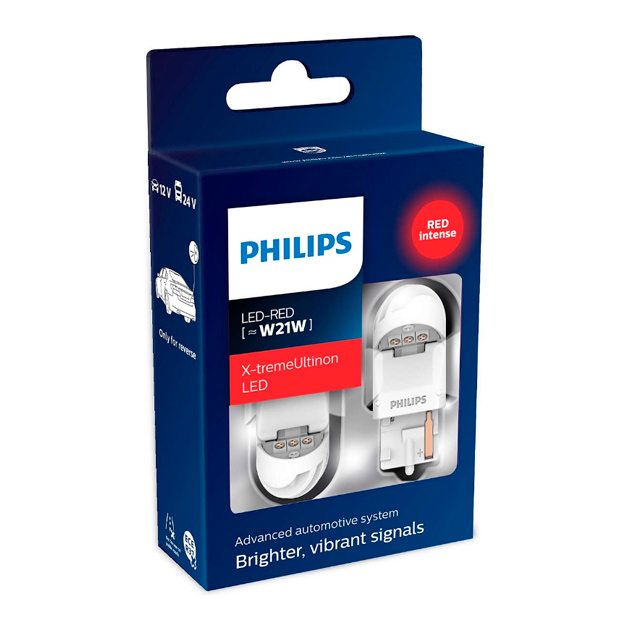 фото Комплект ламп светодиодные (w21w) 12v x-tremeultinon led gen2, 2шт philips 11065xurx2