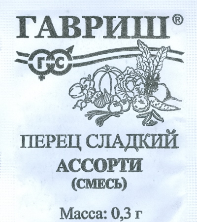 

Семена. Перец "Сладкий", смесь ассорти (вес: 0,3 г)