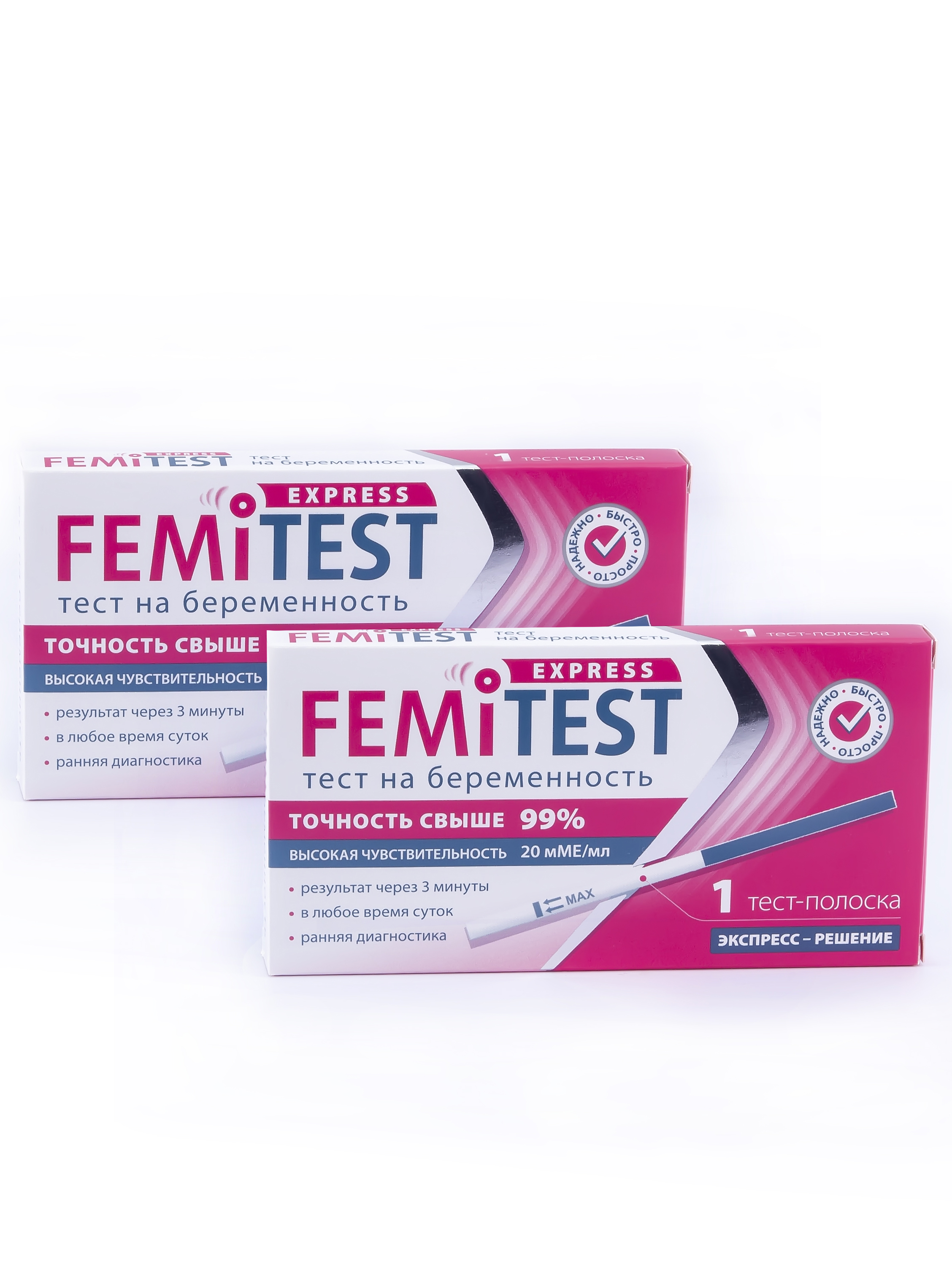 Купить FEMiTEST Express Тест для определения беременности тест-полоска спайка 1+1, Тест для определения беременности FEMiTEST Express тест-полоска спайка 1+1 шт.
