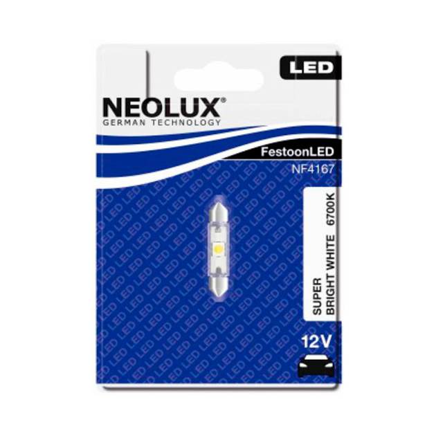 фото Лампа 0.5w 12v sv8.5-8 led technology 6700k / 41mm (1шт. в блистере) neolux nf4167