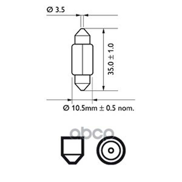 фото Лампа fest 10.5x38 2led128584000k12v1wx1 philips 128584000kx1