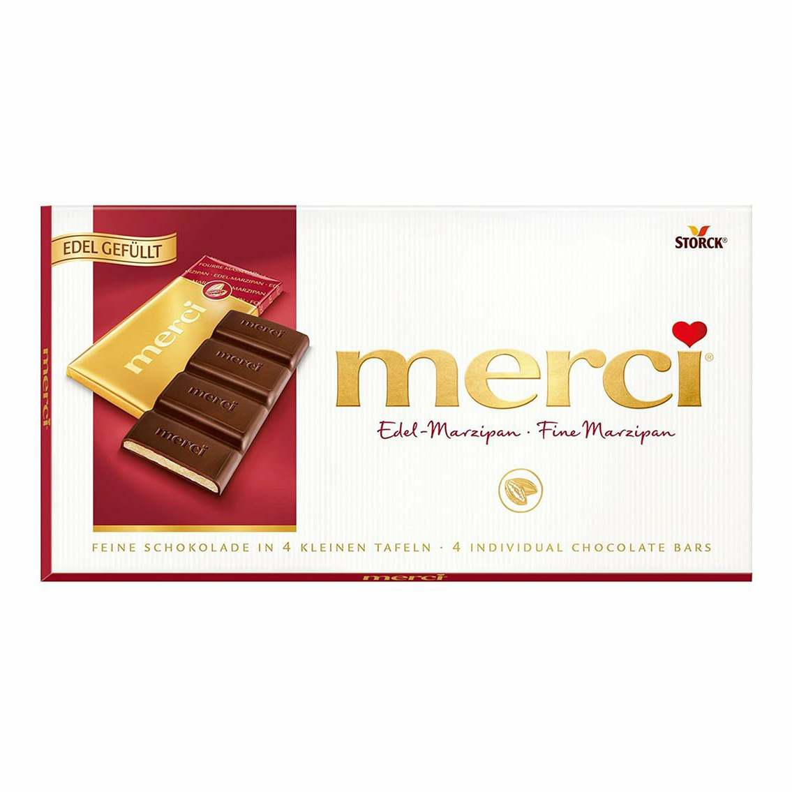 Шоколад Merci темный с начинкой из марципана 112 г