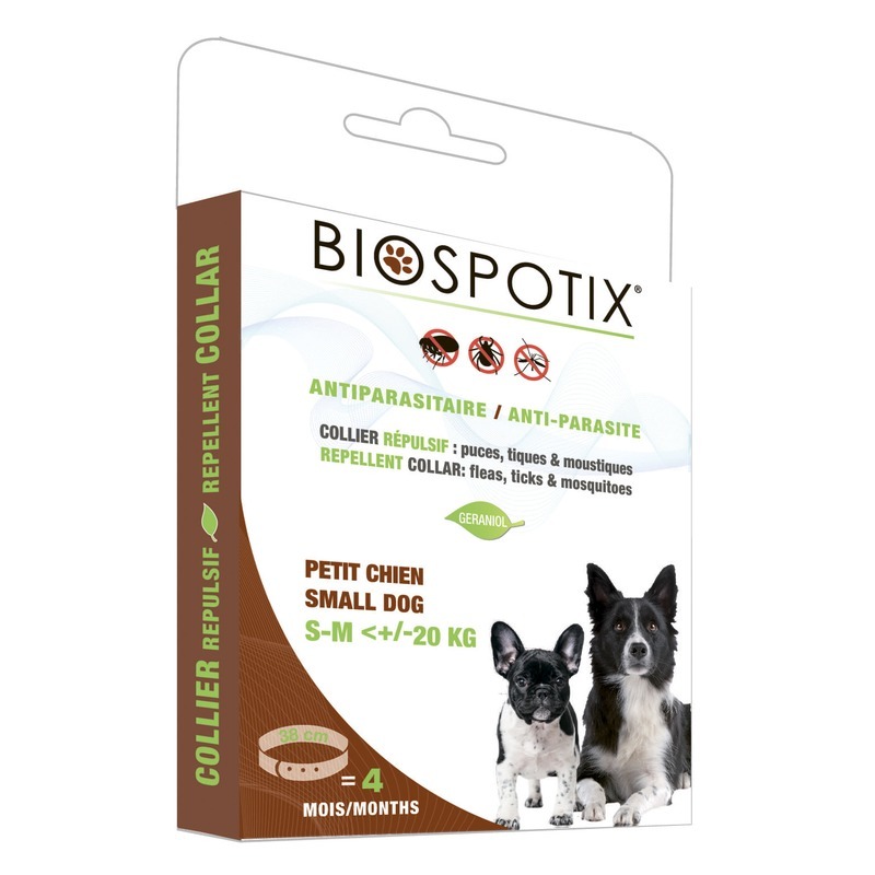 Ошейник для собак против блох, вшей, клещей Biospotix Small dog collar, бежевый, 38 см