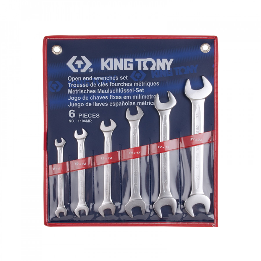 Набор KING TONY рожковых ключей, 8-19 мм, 6 предметов 1106MR