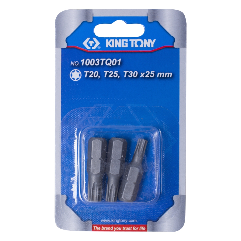 фото King tony набор вставок (бит) 1/4" torx т20 т25 т30 3 предмета 1003tq01