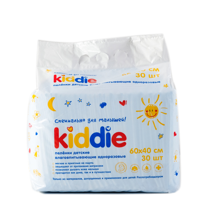 

Пеленки впитывающие Sima-Land одноразовые Kiddie Эконом, 60x40, 30 шт.
