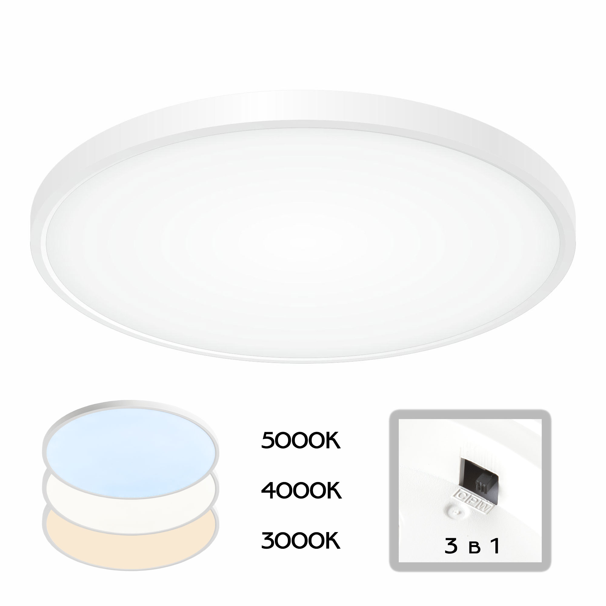 фото Светильник потолочный citilux cl738400v бейсик белый led 40w*мульти