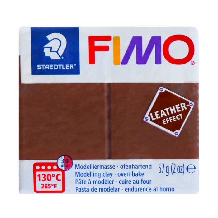 фото Полимерная глина запекаемая 57г fimo leather-effect, орех 8010-779 staedtler
