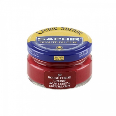 Крем для обуви Saphir Creme Surfine вишневый 50 мл красный