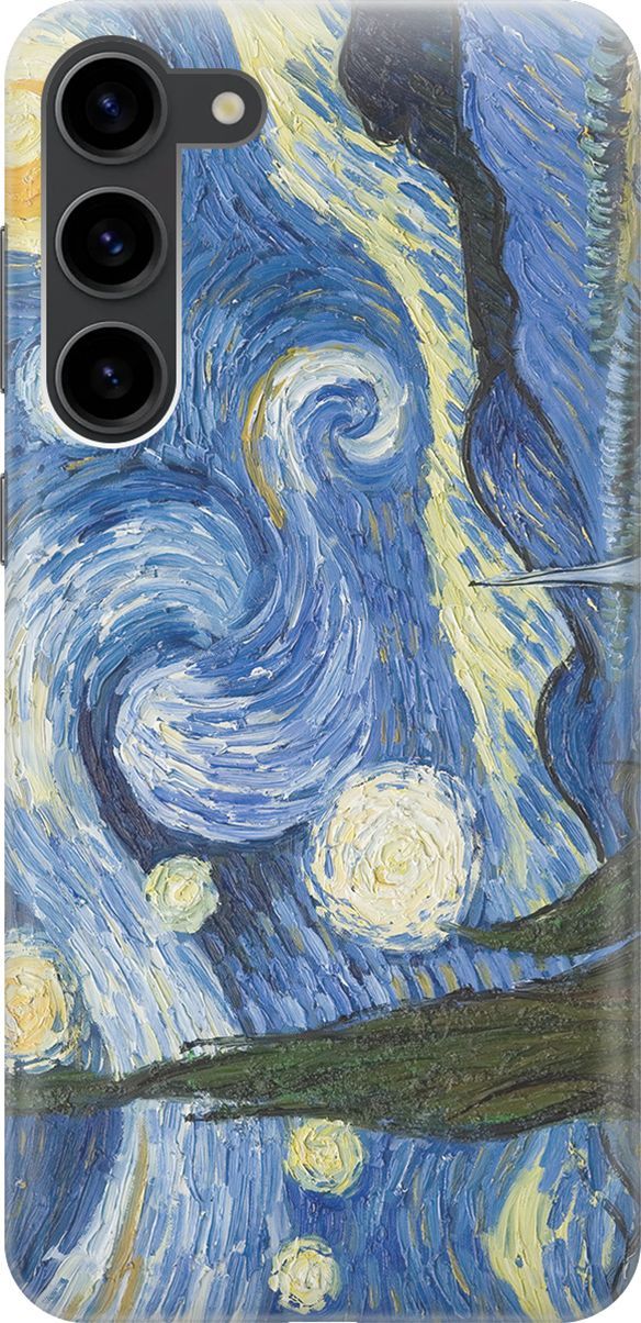 

Силиконовый чехол на Samsung Galaxy S23+ с принтом "Звездная ночь", Голубой;желтый, 158376