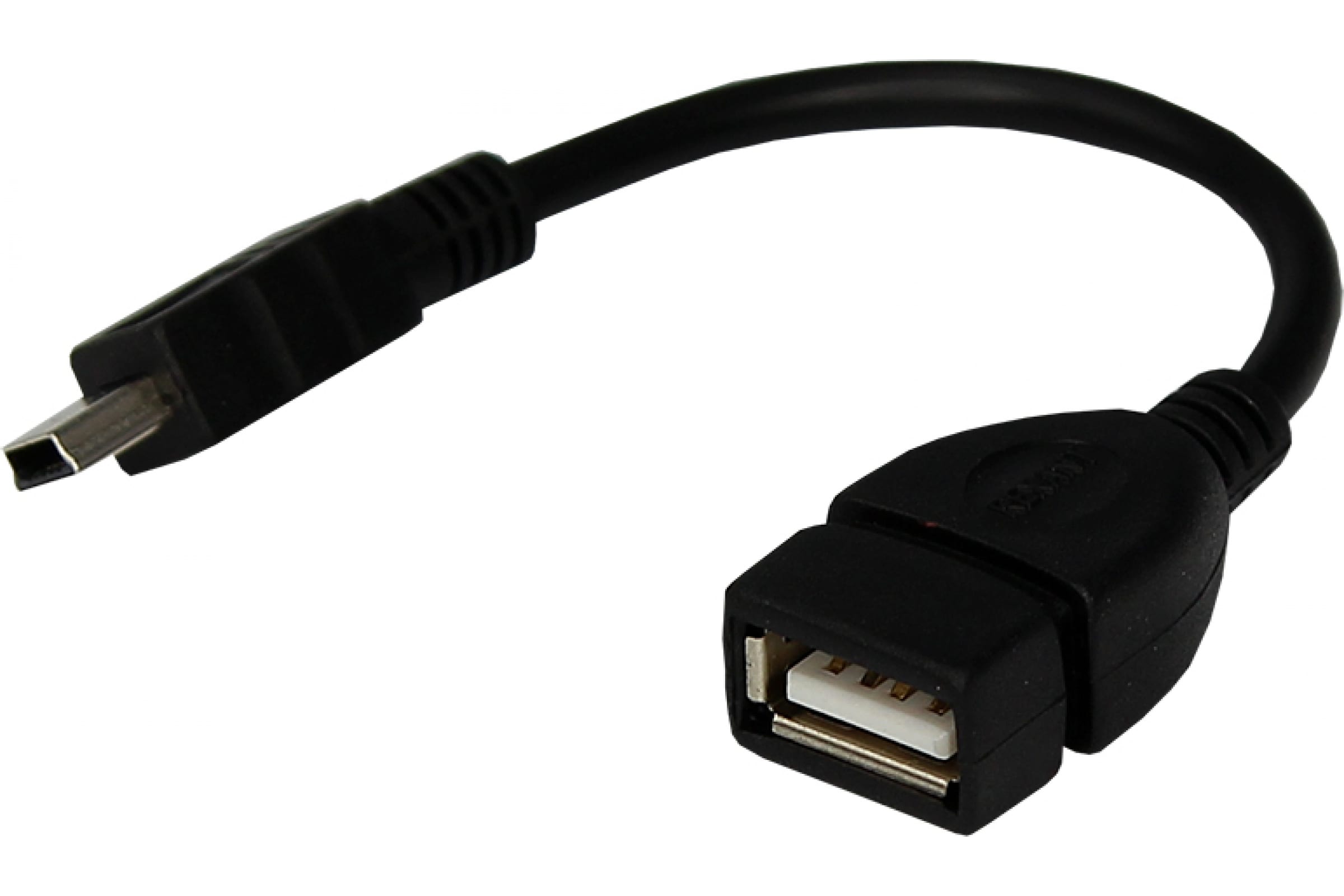 REXANT USB кабель OTG mini USB на USB шнур 0.15M черный 18-1181