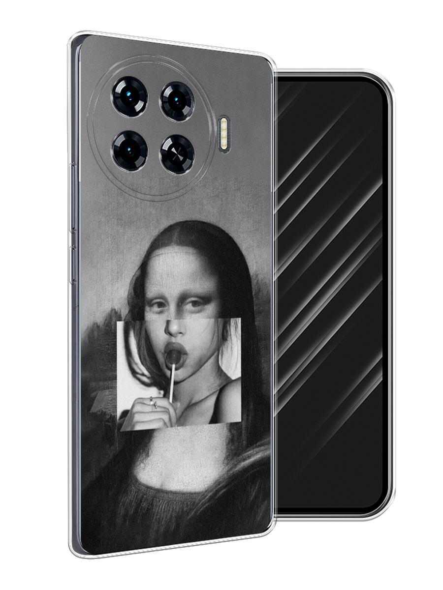 

Чехол Awog на Tecno Spark 20 Pro Plus "Mona Lisa sucking lollipop", Серый, 305050-1