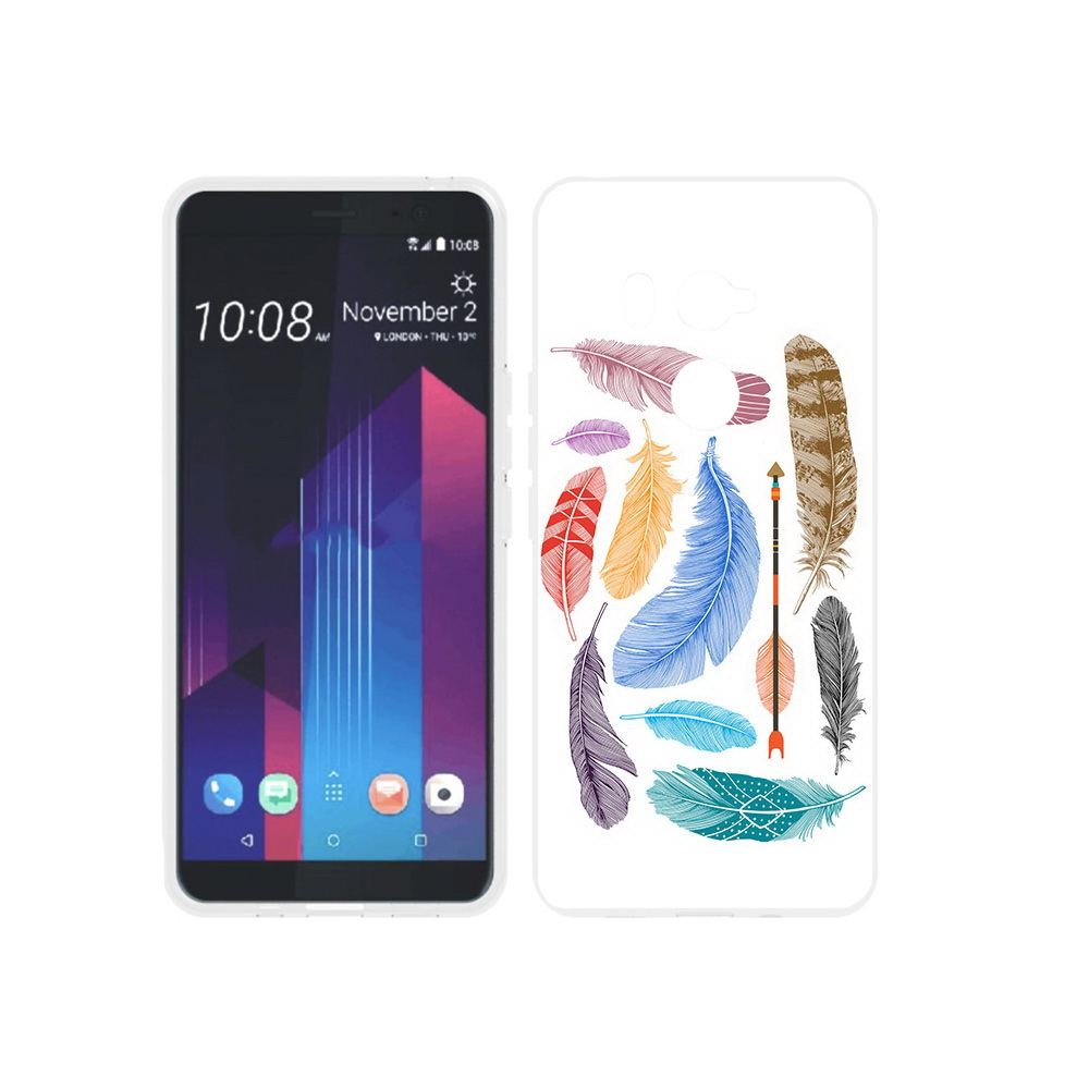 

Чехол MyPads Tocco для HTC U11 EYEs разноцветные перья, Прозрачный, Tocco