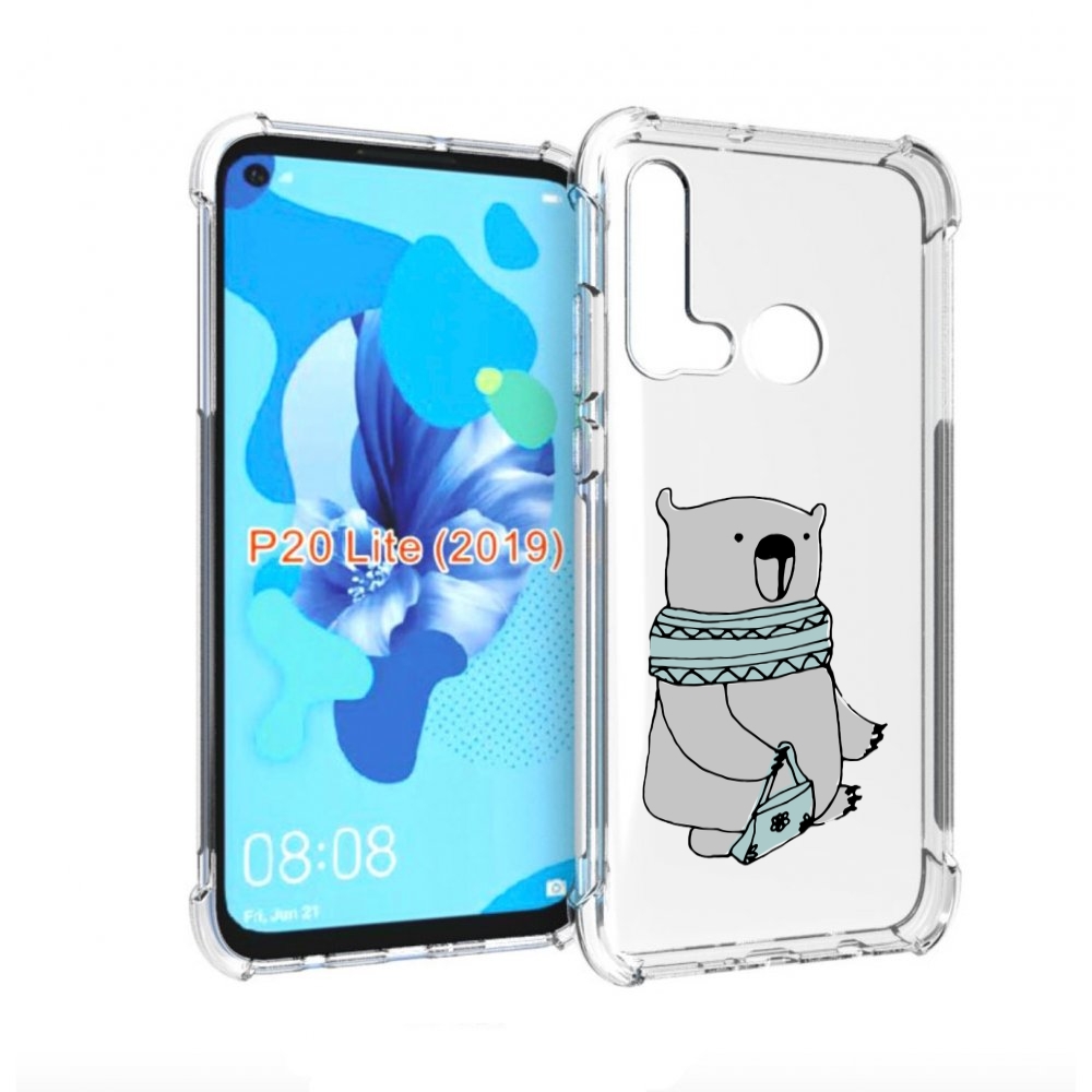 

Чехол бампер MyPads Модный медведь для Huawei P20 Lite (2019), Прозрачный, Tocco