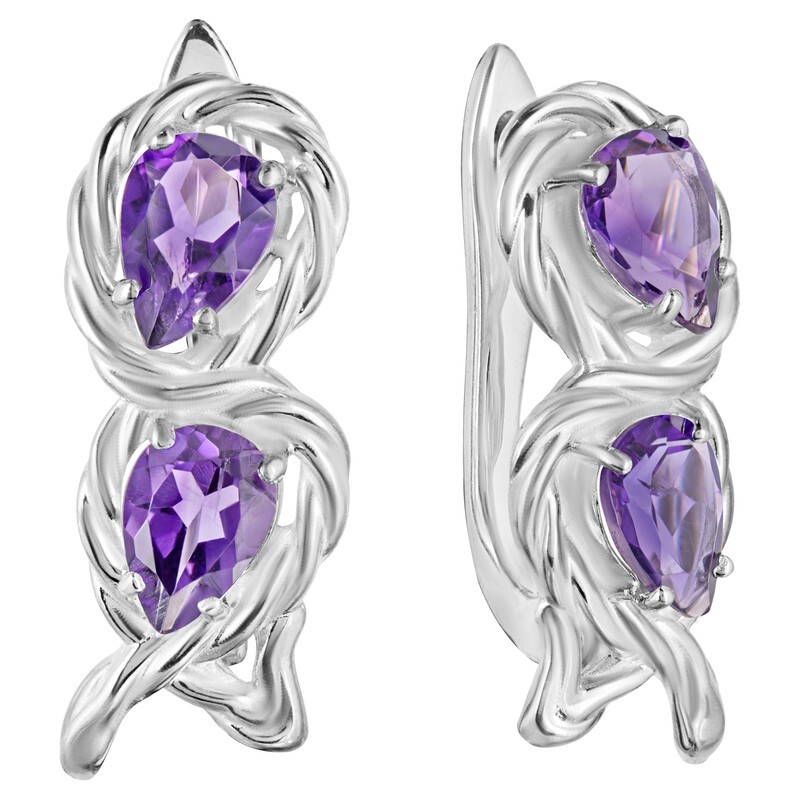 

Серьги из серебра с аметистом LAZURIT-ONLINE 8527AG, 8527AG