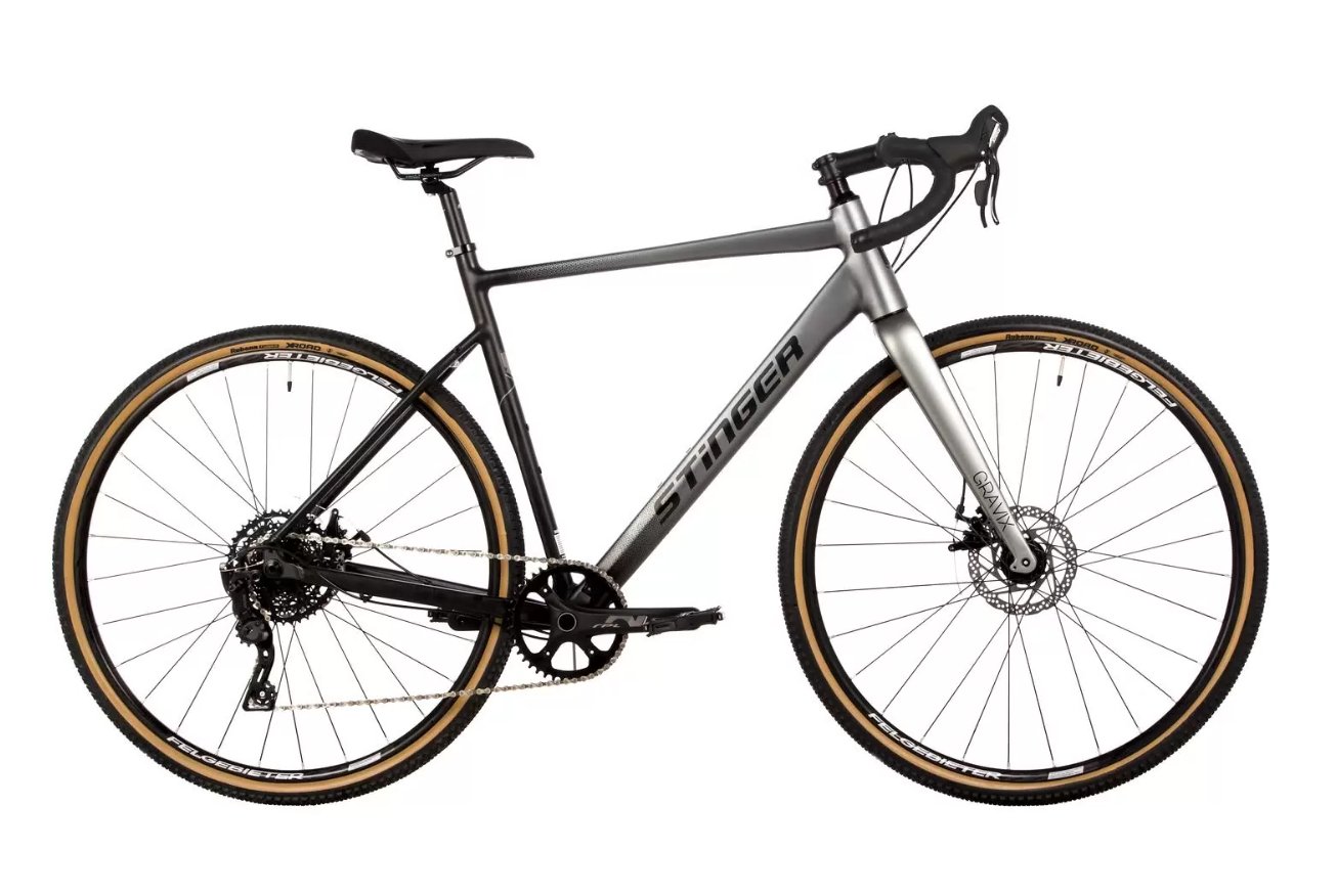 Велосипед дорожный STINGER 700C GRAVIX STD серый, алюминий, размер 53, рама 20'', 2023 год