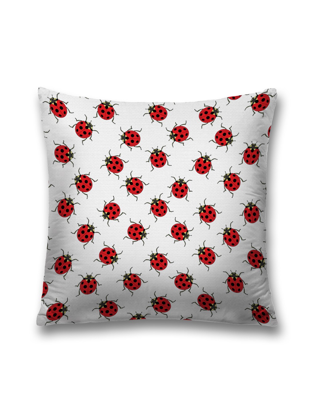 

Наволочка декоративная JoyArty "Узор с божьими коровками" на молнии, 45x45 см, Белый