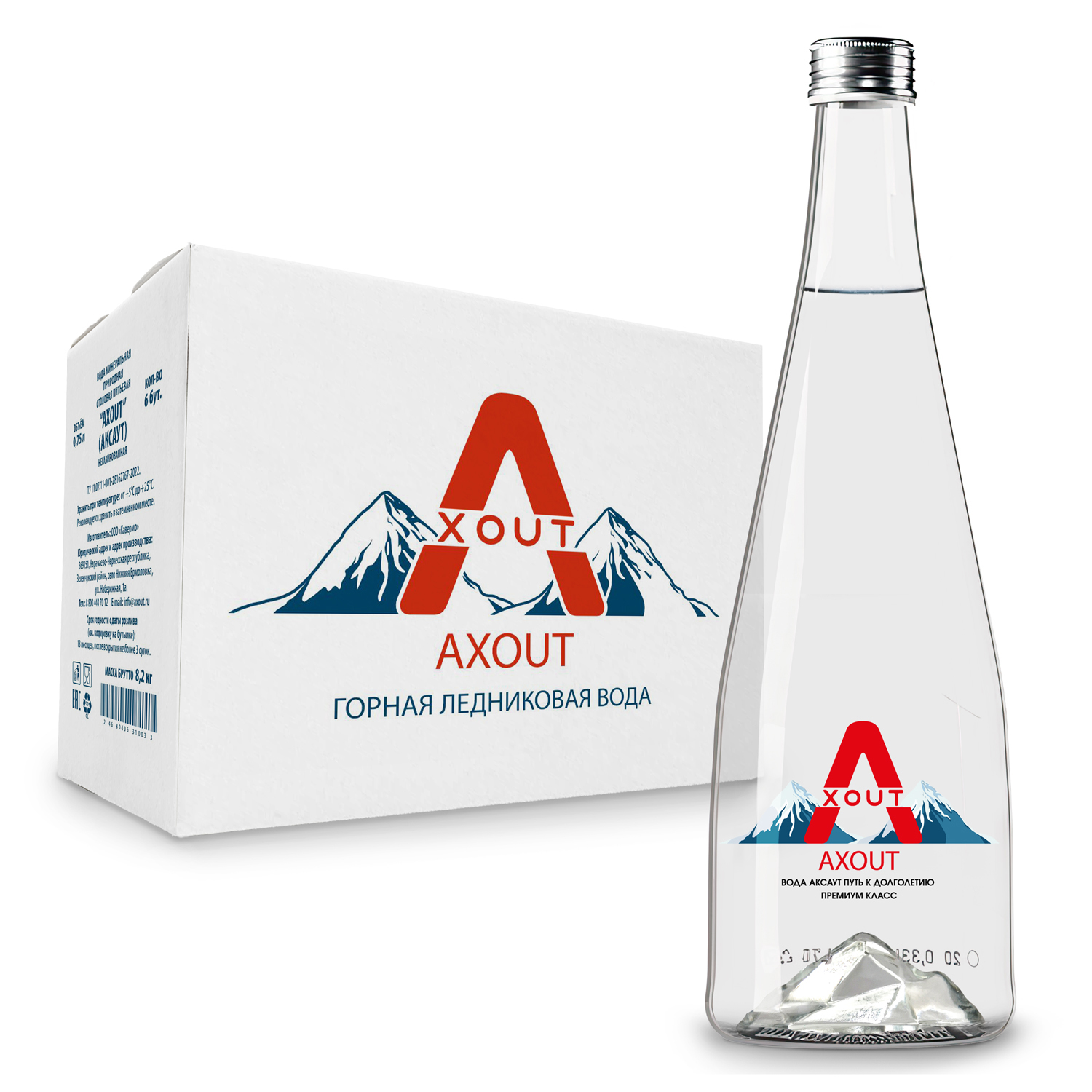 

Вода минеральная AXOUT негазированная, 0,75 л х 12 шт
