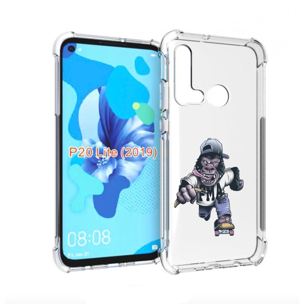 

Чехол бампер MyPads Обезьяна на скейте для Huawei P20 Lite (2019, Прозрачный, Tocco