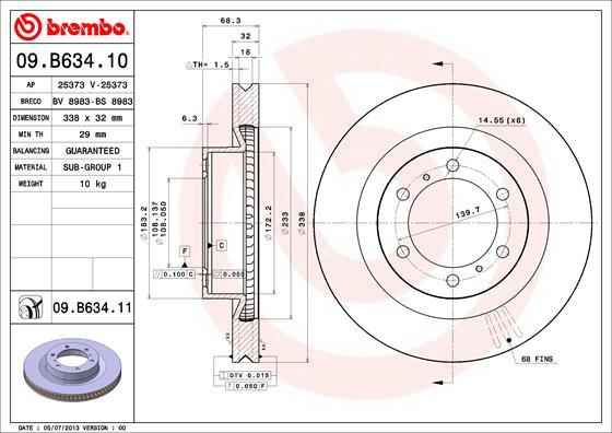 

Диск торм.пер.LEXUS GX 10=> brembo 09b63411, Диск торм.пер.LEXUS GX 10=> brembo 09b63411 brembo 09b63411