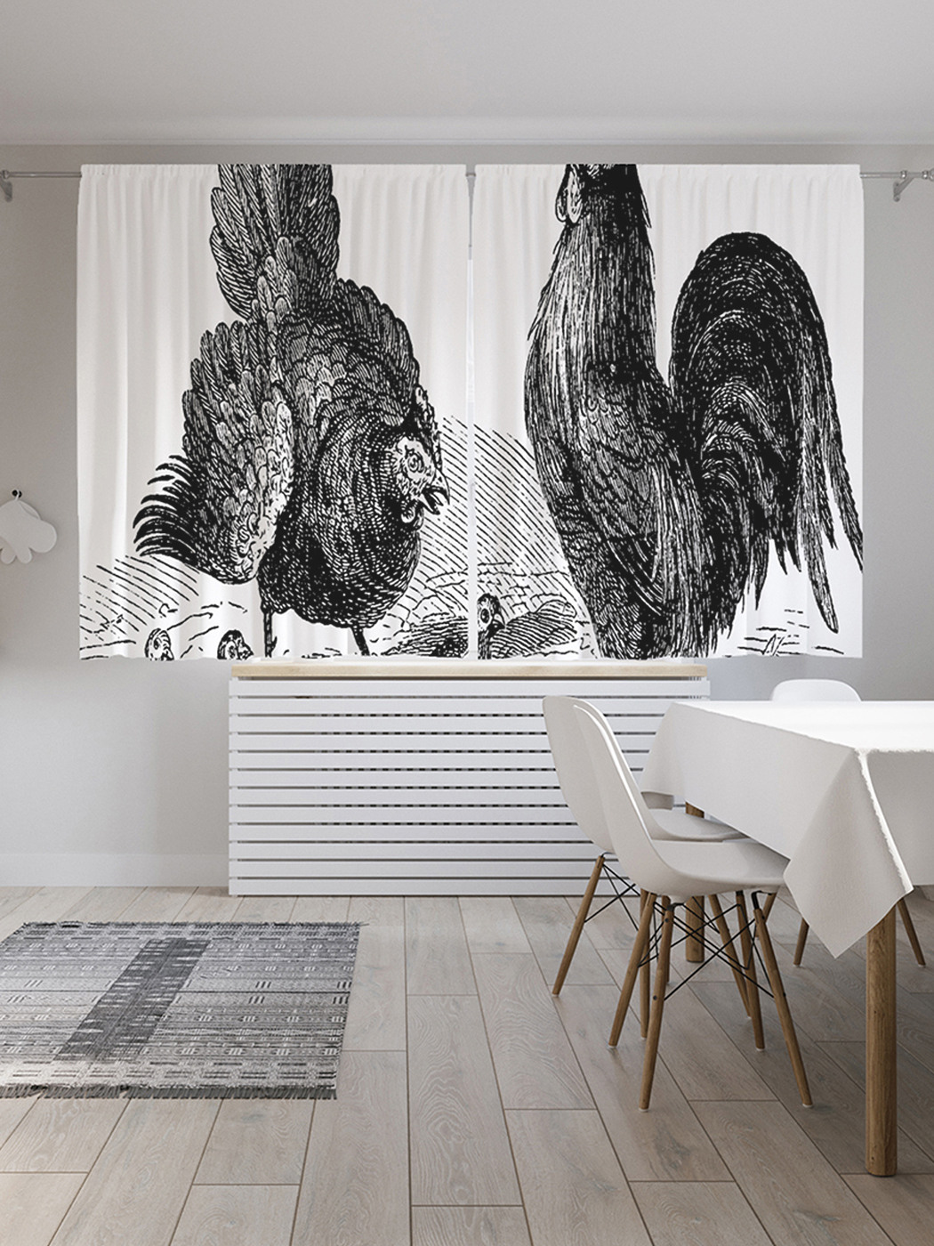 

Шторы с фотопечатью "Петушиный круг" из сатена, 290х180 см