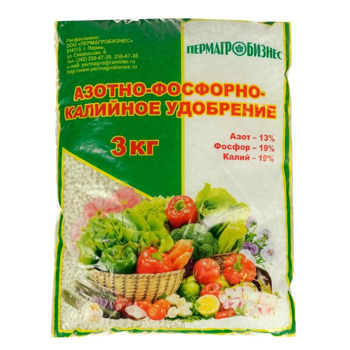 

Удобрение минеральное Азотно-фосфорно-калийное, 3кг
