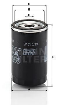 

Фильтр масляный двигателя MANN-FILTER W719/13, фильтр масляный двигателя W719/13