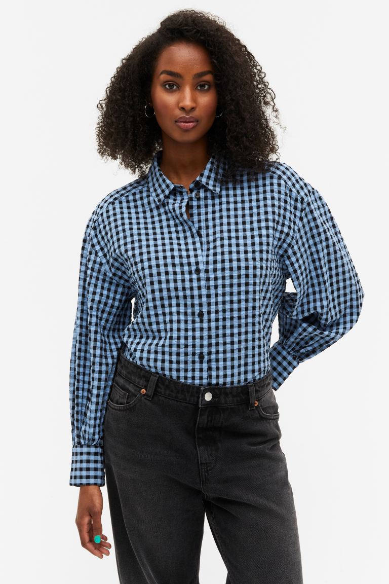 Рубашка женская Monki 1039537013 синяя XL (доставка из-за рубежа)