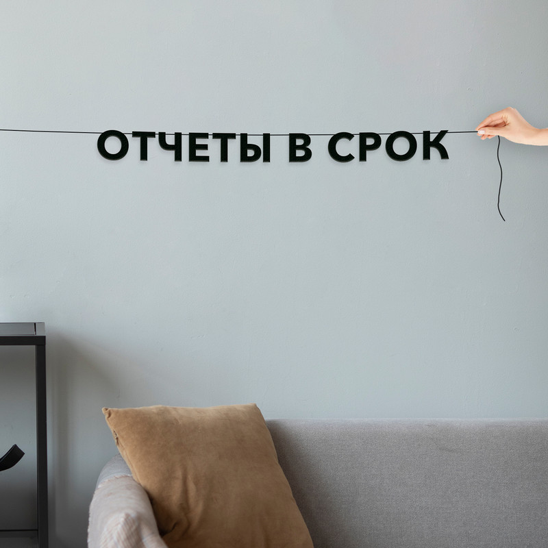 

Гирлянда-растяжка Отчеты в срок VN494 черная, Черный, Отчеты в срок