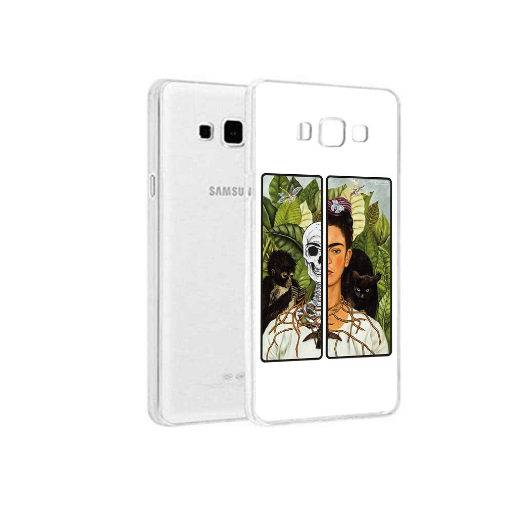 

Чехол MyPads Tocco для Samsung Galaxy A5 (2015) сдвоенная картинка девушка скелет, Прозрачный, Tocco