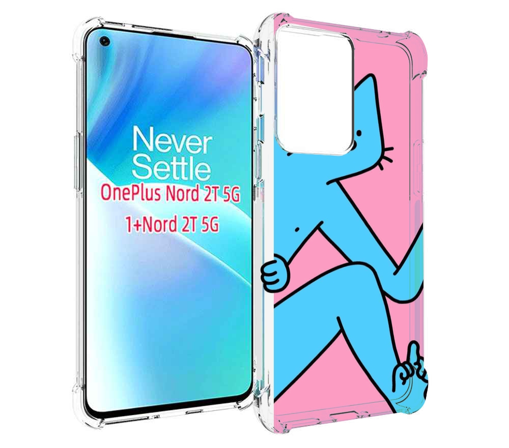 

Чехол MyPads голубой кот в дверце для OnePlus Nord 2T, Прозрачный, Tocco