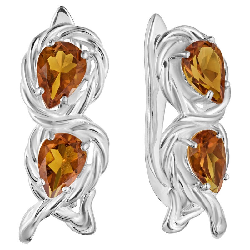 

Серьги из серебра с цитрином LAZURIT-ONLINE 8528AG, 8528AG