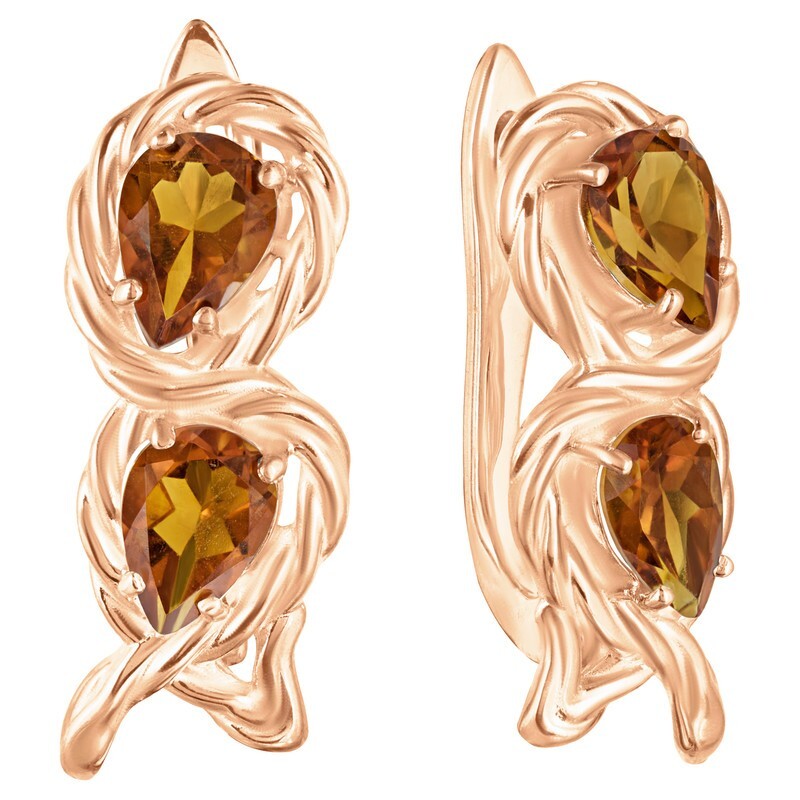 

Серьги из серебра с цитрином LAZURIT-ONLINE 8528RG, 8528RG