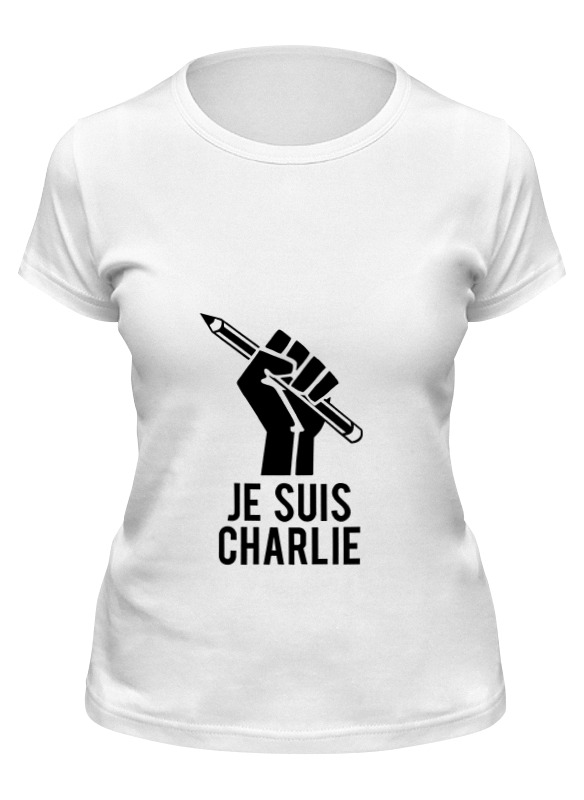 Футболка женская Printio Je suis charlie, я шарли белая 2XL