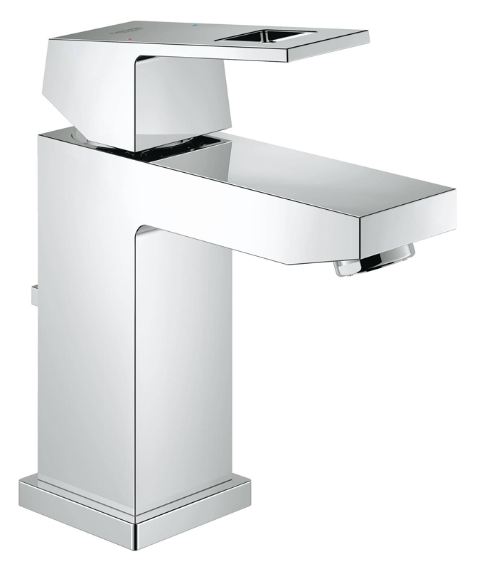 

Смеситель для раковины GROHE Eurocube с донным клапаном и низким изливом, хром (23127000)