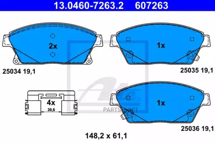 

Тормозные колодки ATE передние дисковые для Opel Astra/Chevrolet Cruze 13046072632