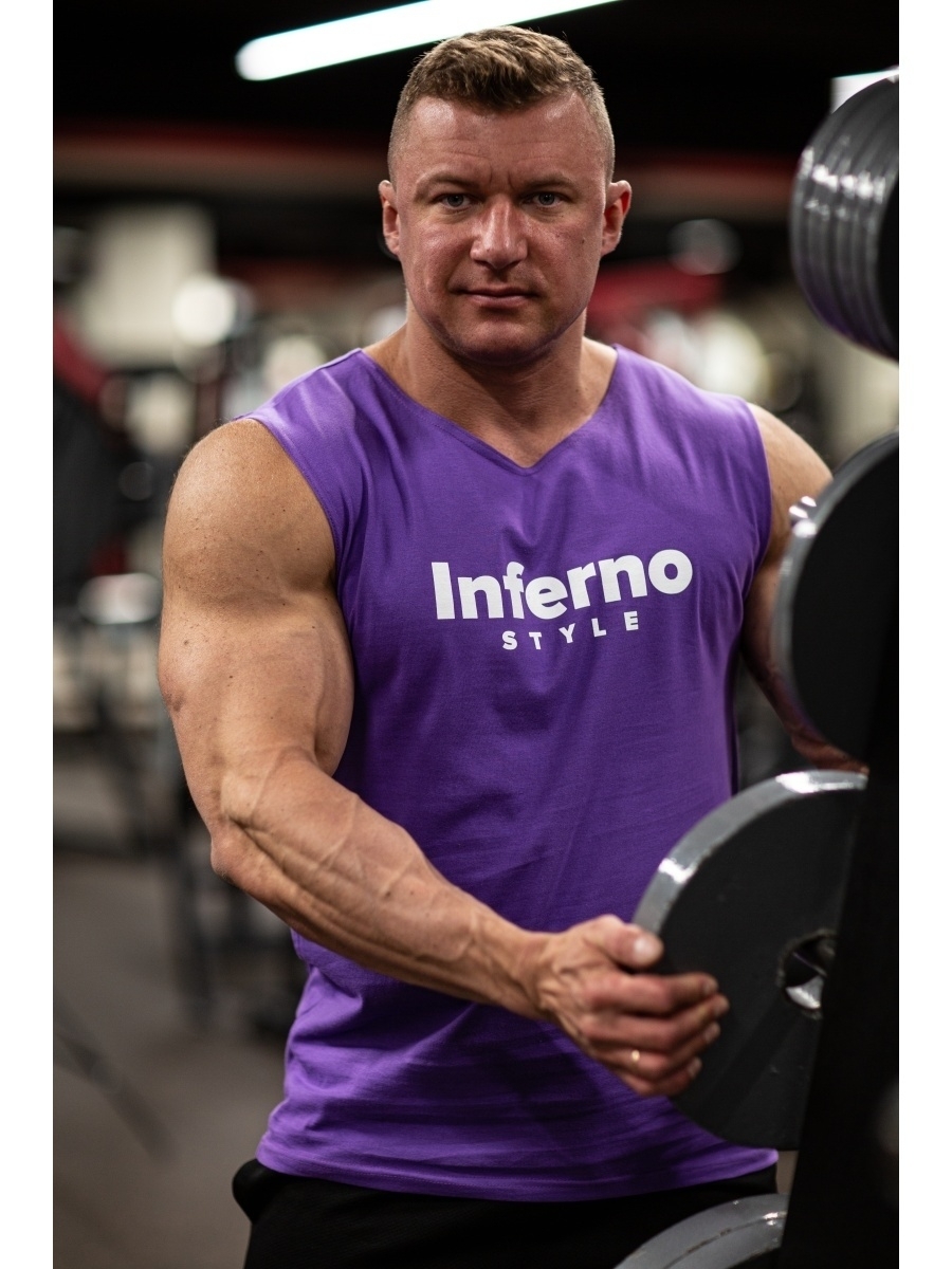 

Майка мужская INFERNO style М-002-005 фиолетовая XL, Фиолетовый, М-002-005