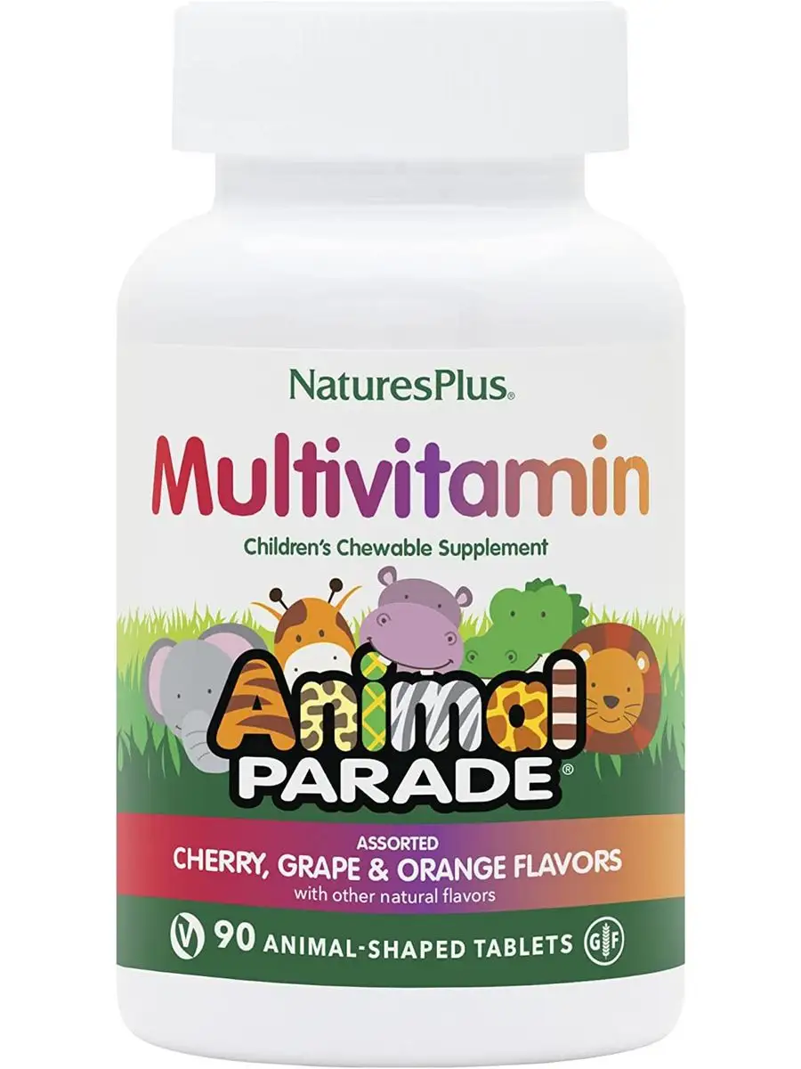 

Мульти витамины и минералы для детей Animal Parade, 90 табл