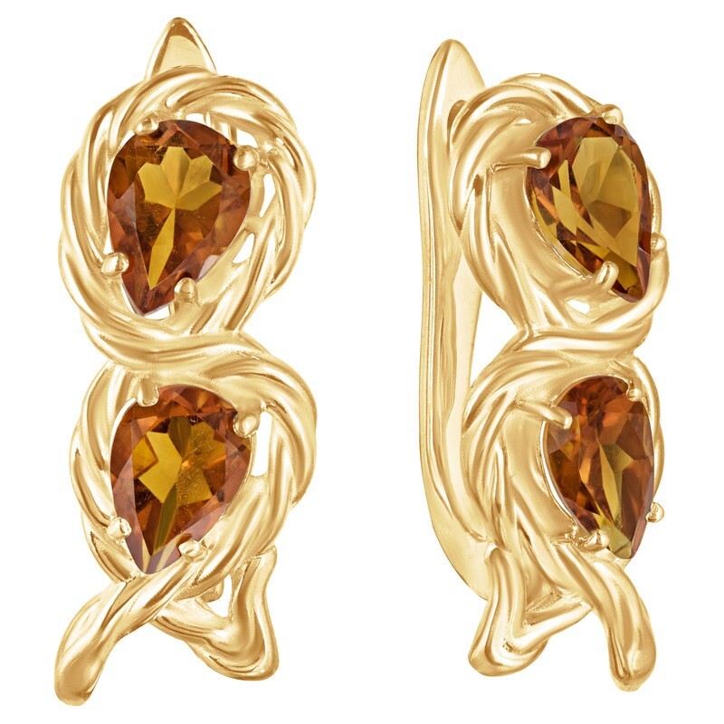 

Серьги из серебра с цитрином LAZURIT-ONLINE 8528YG, 8528YG