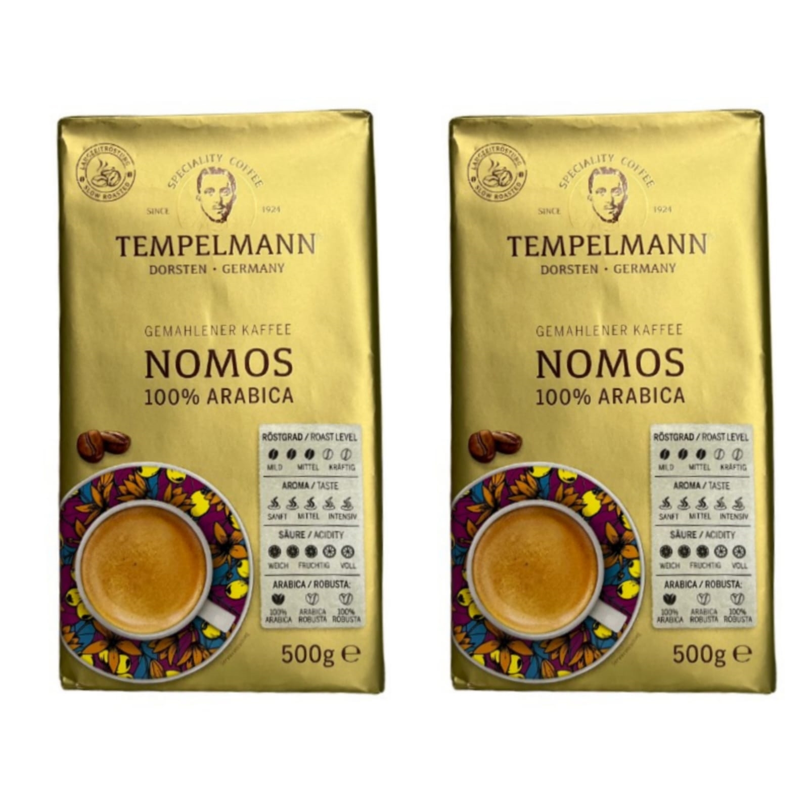 Кофе молотый Tеmpelmann Nomos, 500 г х 2 шт