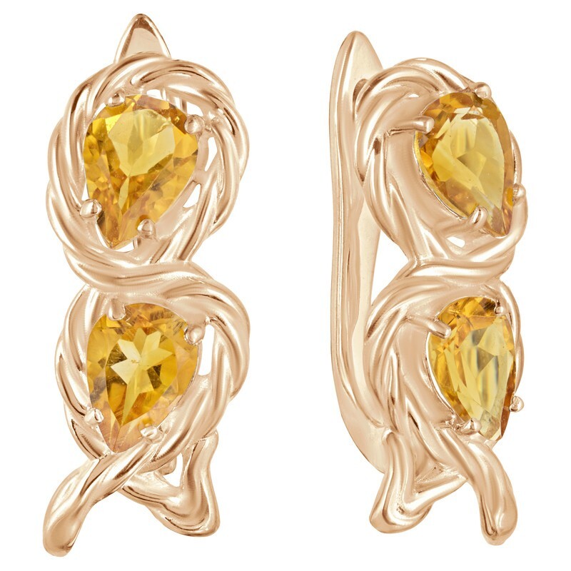 

Серьги из серебра с цитрином LAZURIT-ONLINE 8529PG, 8529PG