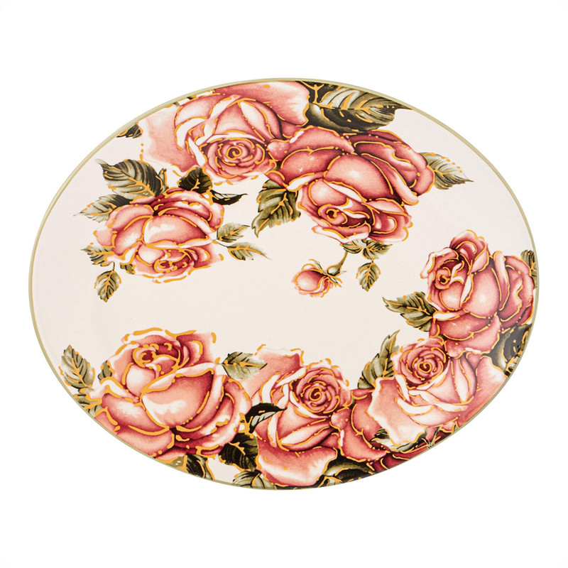 фото Блюдо agness "корейская роза", 31,5x25,5x3 см, керамика, тарелка сервировочная